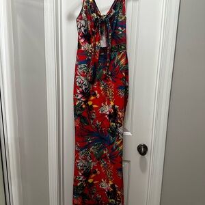 Floral Red Maxi Dress